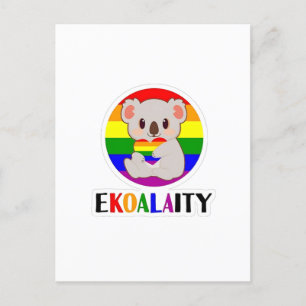 Cartão Postal De Convite Ekoalaty Equality Gay Koala Bear Engraçado LGBT Ra