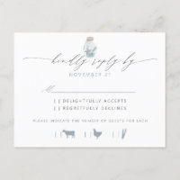 Elegant Beach Seashell Script Wedding RSVP