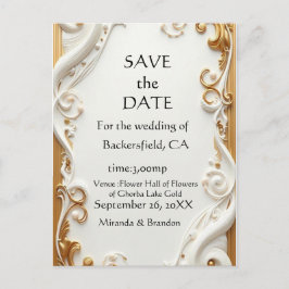 Cartão Postal De Convite "Elegant Golden Botanical Wedding Invitation - Foi
