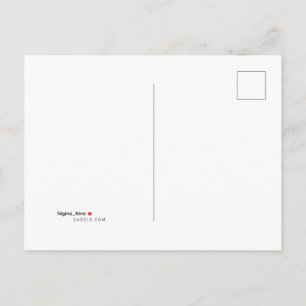 Cartão Postal De Convite Elegante Arte de Linha de Prado de Flores Silvestr