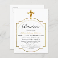 Elegante Bautismo de Niños Con Cruz Dorada