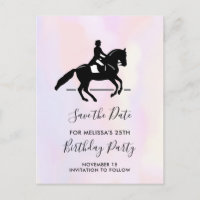 Elegante Dressage Rider em Watercolor Salvar a Dat