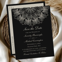 Elegante Mandala Boho Black Salvar o Casamento da 