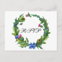 Elegante Resposta de Casamento com Cardo Escocês e
