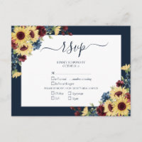 Elegante Sunflower Burgundy Marinho Blue Wedding R