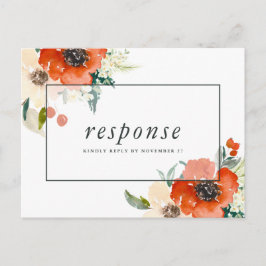 Cartão Postal De Convite Elegantes Tradições Florais RSVP com Escolha de Re