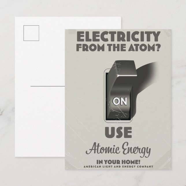 Cartão Postal De Convite Eletricidade do Atom (Frente/Verso)