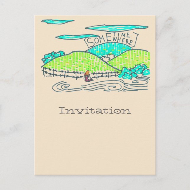 Cartão Postal De Convite Em algum lugar / Algum tempo (Frente)