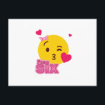 Cartão Postal De Convite Emoji 6 Birthday Kids for Girls Funny Party<br><div class="desc">Emoji 6 Birthday Tshirt Kids For Girls Funny Party</div>