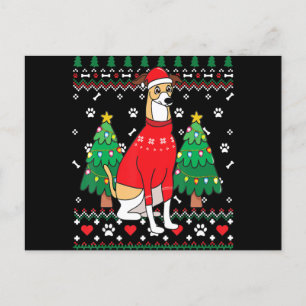 Cartão Postal De Convite enfeite de natal de galgo italiano para árvore de