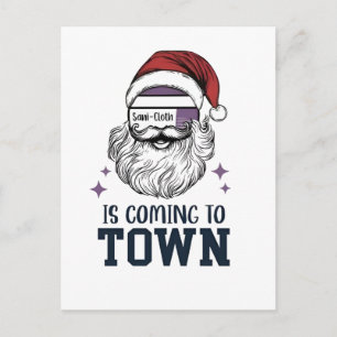 Cartão Postal De Convite Enfermeira RN Assistente de Natal Santa Xmas