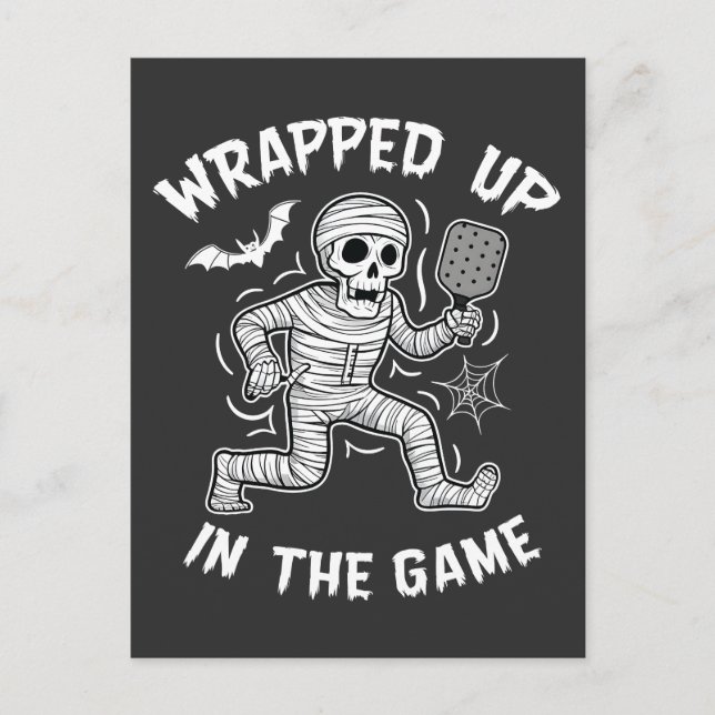 Cartão Postal De Convite Enrolado no jogo de futebol no Halloween (Frente)