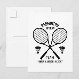 Cartão Postal De Convite Equipe Desportiva Badminton