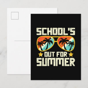 Cartão Postal De Convite Escola Fechada Para o Verão