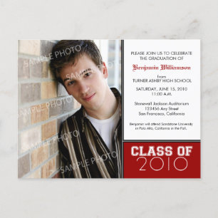 Cartão Postal De Convite Escolha sua própria cor (para cores escuras) Gradu