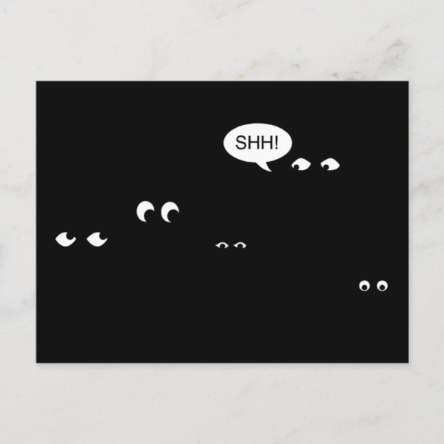 Cartão Postal De Convite esperando no escuro: festa surpresa! (Frente)