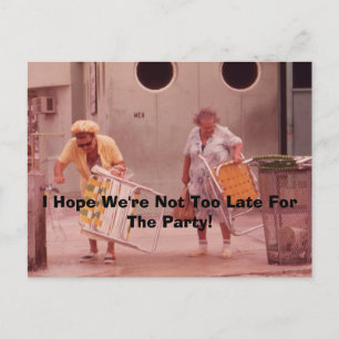 Cartão Postal De Convite Espero que não estejamos muito atrasados para a fe