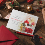 Cartão Postal De Convite Esplendor de Natal | Feriado - Salvar a data<br><div class="desc">Prepare-se para celebrar o momento mais mágico do ano com a nossa festa de Natal exclusiva Salve a Data! Este cartão-postal impressionante mostra os detalhes do seu evento em letras elegantes, acompanhadas de uma ilustração de aquarela esbranquiçada do próprio Pai Natal. Nosso modelo personalizável faz dele uma brisa para personalizar...</div>