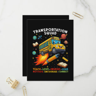 Cartão Postal De Convite Esquadrão de Transporte Motorista de Ônibus Escola