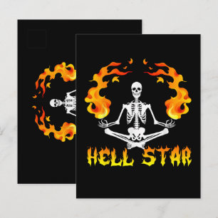 Cartão Postal De Convite Esqueletos Yoga Se Tornam Estrela do Inferno