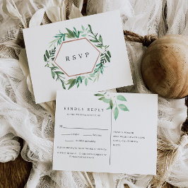 Cartão Postal De Convite Estufa | Watercolor Botanical Meal Choice RSVP