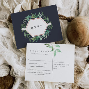 Cartão Postal De Convite Estufa Watercolor Botanical Meal Choice RSVP