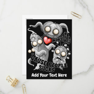 Cartão Postal De Convite Eu Amo Monstros Porque as Pessoas São Ruins