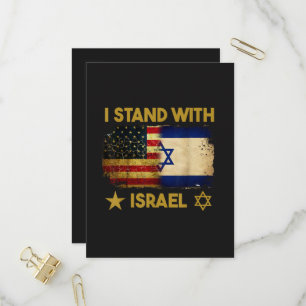 Cartão Postal De Convite Eu Apoio Israel Bandeira da América