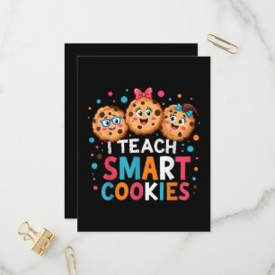 Cartão Postal De Convite Eu Ensino Biscoitos Inteligentes Professor Volta à