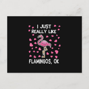 Cartão Postal De Convite Eu Gosto Muito De Flamingos, Ok Flamingo Lover