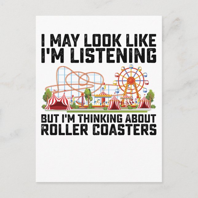 Cartão Postal De Convite Eu Posso Parecer Estar Ouvindo Mas Estou Pensando  (Frente)