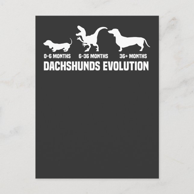 Cartão Postal De Convite Evoluções do Dachshund (Frente)