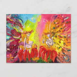 Cartão Postal De Convite FADAS da FLOR da fantasia do ALVORECER