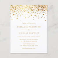 Faux Gold Foil Confetti Pontos QR Code Casamento