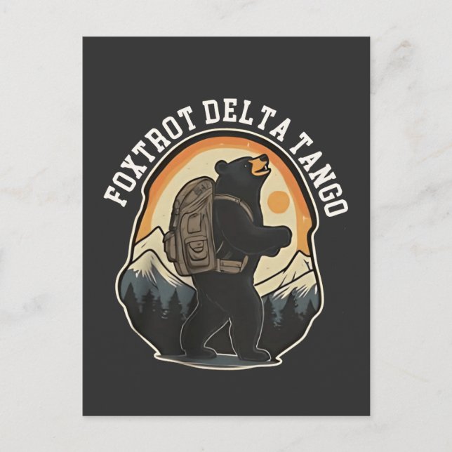 Cartão Postal De Convite FDT Resist Bear Foxtrot Delta Tango (Frente)