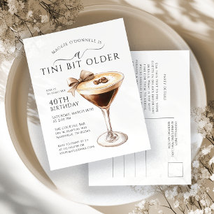 Cartão Postal De Convite Feijão de Arco Espresso Martini do Partido anivers