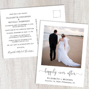 Cartão Postal De Convite Felicidade Eterna Foto Recepção de Casamento
