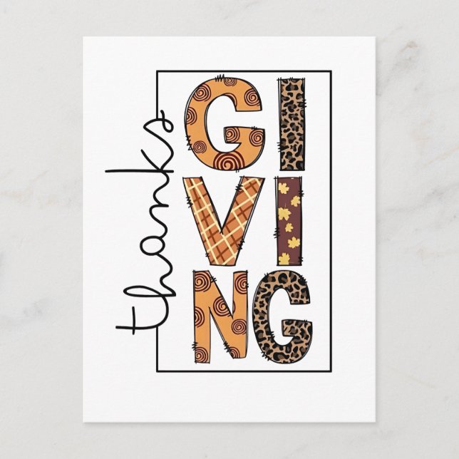 Cartão Postal De Convite Feliz Ação de Graças Leopard Imprime Rainbow Turke (Frente)
