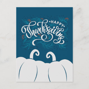 Cartão Postal De Convite Feliz Dia de Ação de Graças de Texto Elegante com