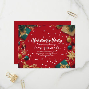 Cartão Postal De Convite Feliz Festa De Natal Salve A Data