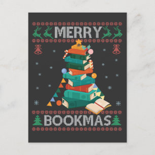 Cartão Postal De Convite Feliz Livromas Camisa Feia de Natal Engraçada Pres