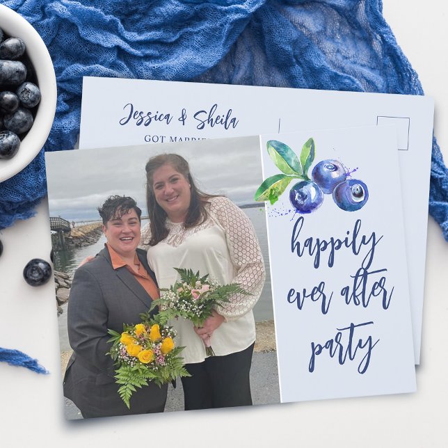 Cartão Postal De Convite Feliz Nunca Depois Da Recepção de casamento Casual (Criador carregado)