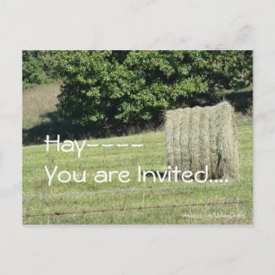 Cartão Postal De Convite Feno-você é convidado….personalize
