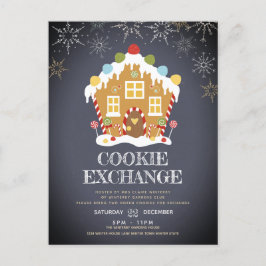 Cartão Postal De Convite Feriado de Grupo de Troca de Cookies