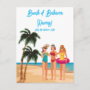 Cartão Postal De Convite Férias de Festas de solteira das Meninas das Baham