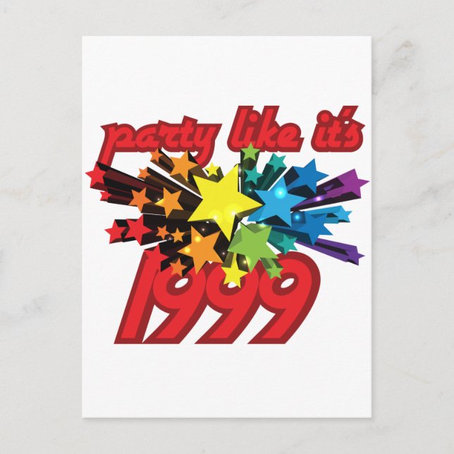 Cartão Postal De Convite Festa como se fosse 1999 - Star Power (Frente)