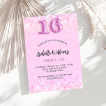 Cartão Postal De Convite Festa de 16 mulheres cor-de-rosa.<br><div class="desc">Um convite moderno, na moda e glamouroso para uma festa de aniversário Doce 16, 16. Um fundo cor-de-rosa com confete. O nome é escrito com um moderno estilo escrito à mão. Personalize e adicione os detalhes da sua festa. O número 16 é escrito com uma fonte de estilo de balão,...</div>