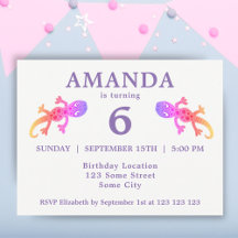 Festa de Aniversário das Garotas do Gecko Rosa Fof