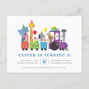 Cartão Postal De Convite Festa de aniversário De Crianças De Campanha De 