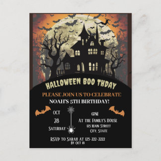 Cartão Postal De Convite Festa de aniversário de Halloween